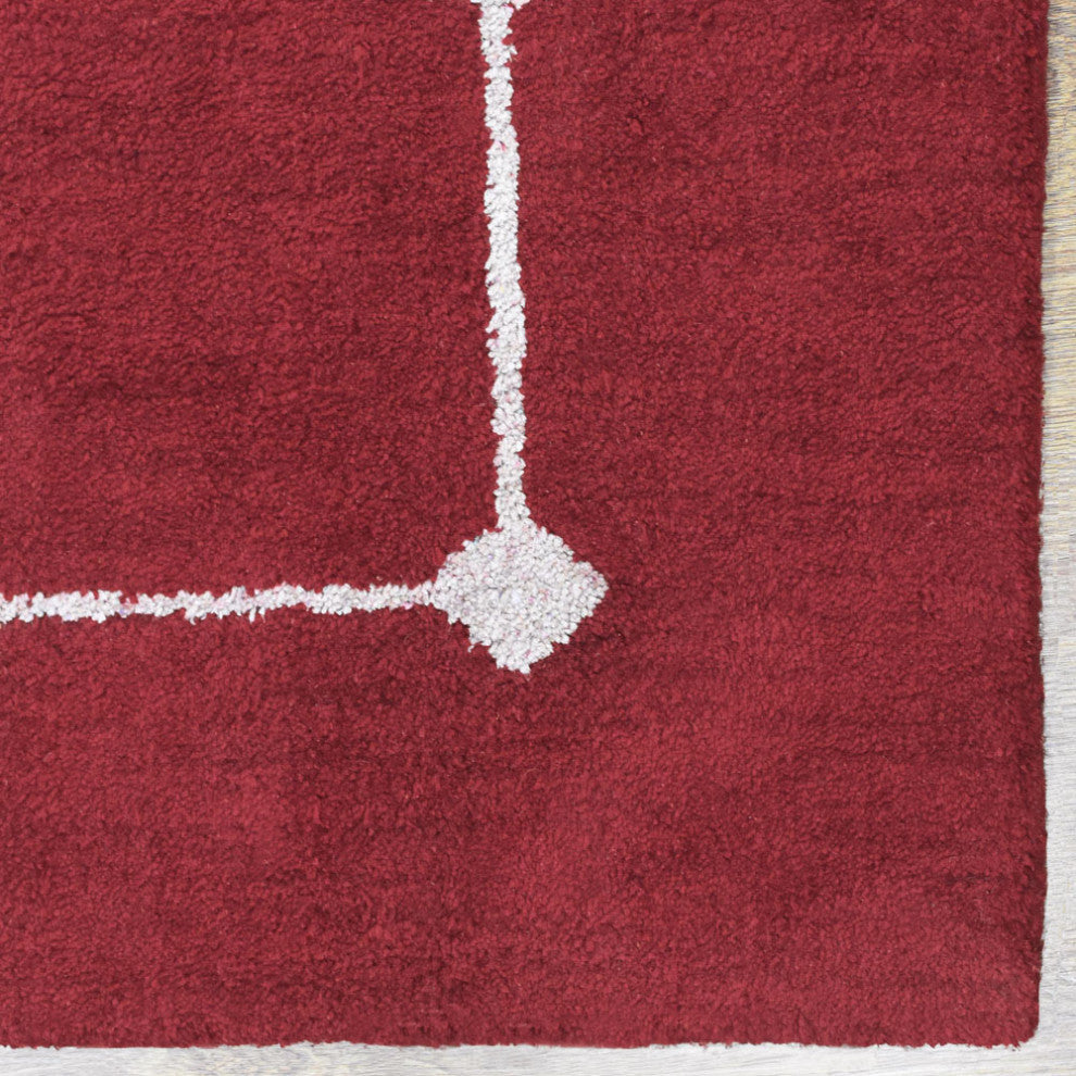 HAND KNOTTED LOOM SILK ECO-FRIENDLY AREA RUGS-10'x10',Square,Red,Geometric, [Square] 10'x10'