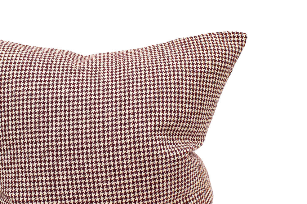 Crimson Houndstooth Cushion Cover, 20" X 20"