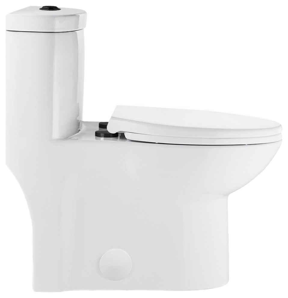 Sublime 1-Piece Elongated Toilet Dual Flush, Black Hardware 1.1/1.6 gpf