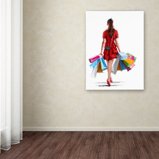 The Macneil Studio 'Girl Shopping' Canvas Art, 24"x18"