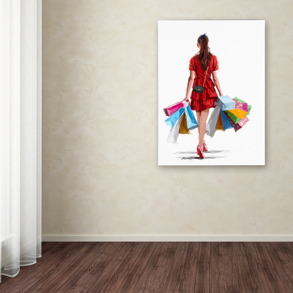 The Macneil Studio 'Girl Shopping' Canvas Art, 24"x18"