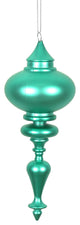 Vickerman N175042D 8" Teal Matte Finial Ornament, Pack of 3