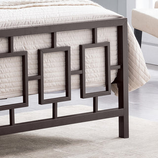 GDF Studio Dawn Modern Queen Low-Profile Geometric Platform Bed Frame, Hammered