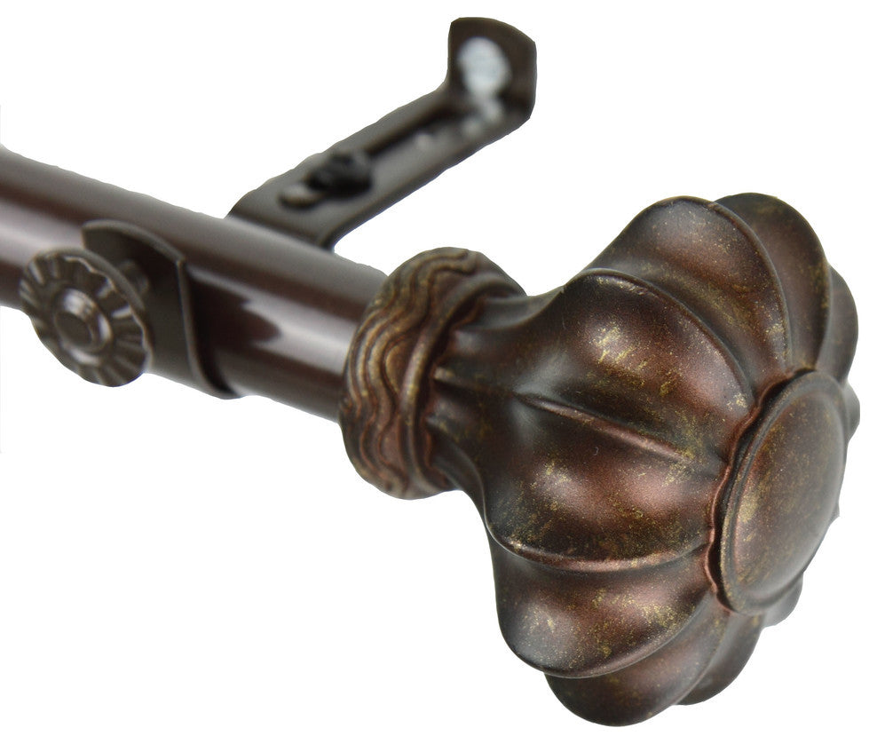 Maurice 13/16" 4-Sided Bay Window Curtain Rod, Cocoa