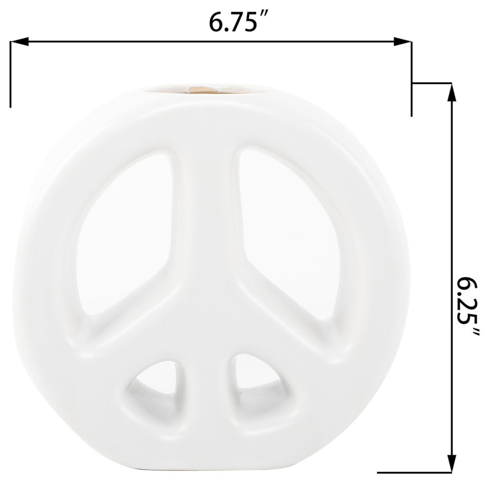6.75" Peace Ceramic Vase