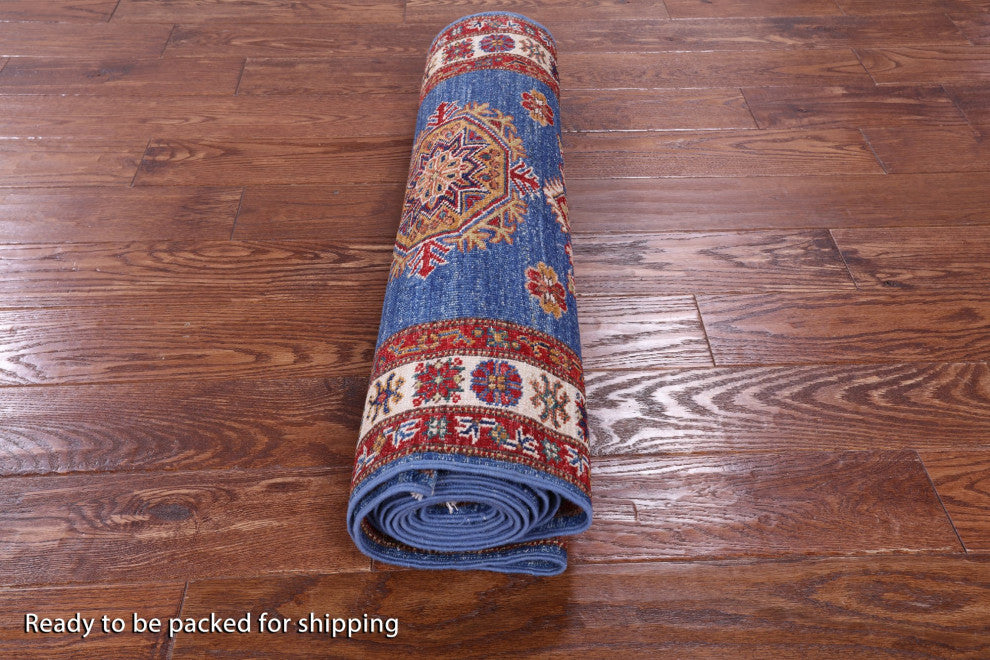 2' 10" X 12' 5" Hand-Knotted Super Kazak Runner Rug Q11232