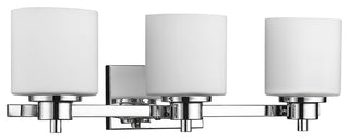 Chloe Lighting 3 Light Chrome Finish Bath Vanity Wall Fixture White Alabaste