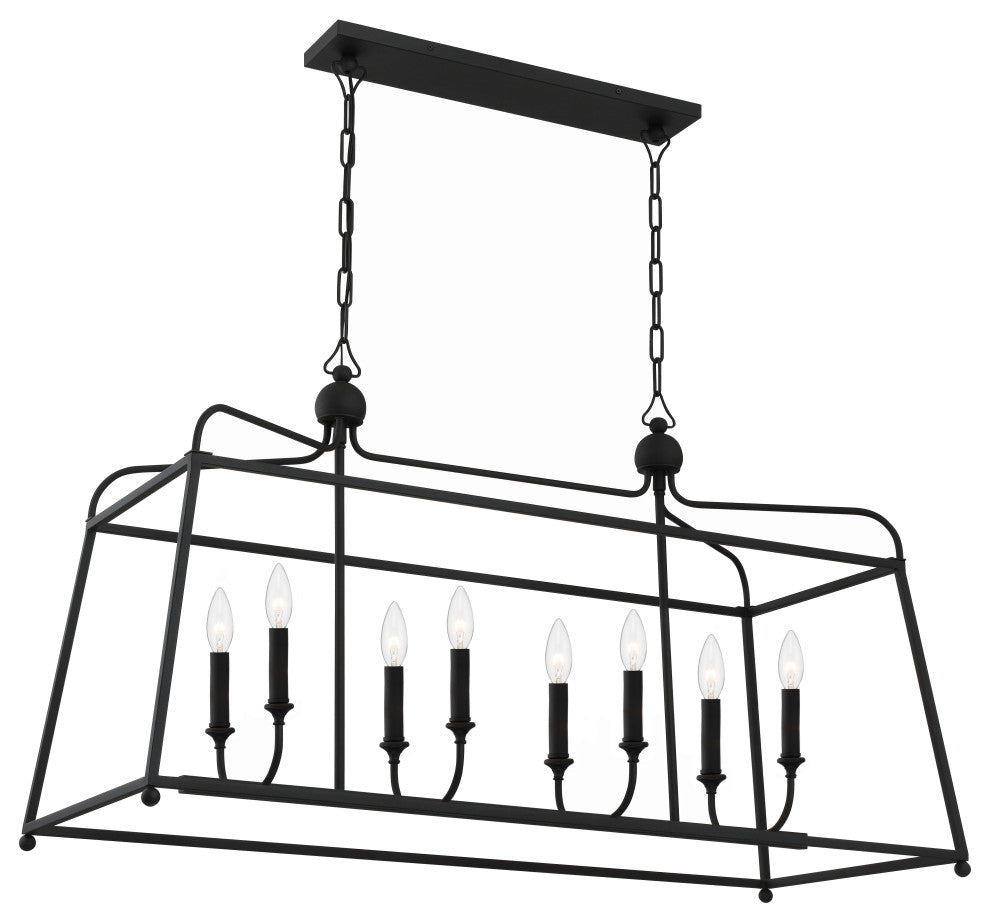 Libby Langdon for Crystorama Sylvan 8-Light Black Forged Chandelier