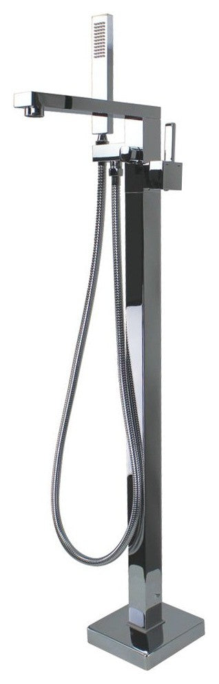 Transolid Ardell Free Standing Tub Filler With Hand Shower, Polished Chrome