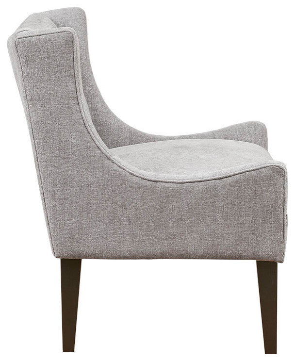 Madison Park Malabar Transitional Lounge Chair with Recessed Arms, Grey