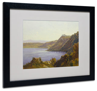 'The Albano Lake' Matted Framed Canvas Art by Antoine Joinville