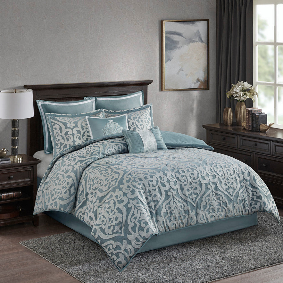 Madison Park Odette 8 Piece Jacquard Comforter Set