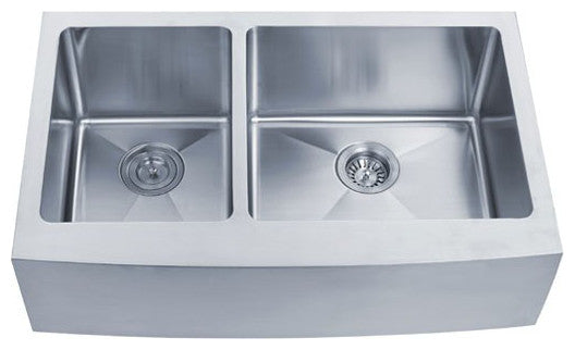 Kraus KHF204-33 33 inch Farmhouse Double Bowl Stainless Steel Kitchen Sink