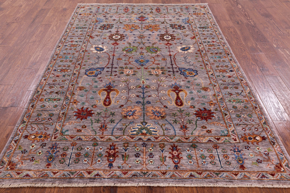 5' 7" X 7' 11" Persian Tabriz Hand-Knotted Wool Rug Q5730
