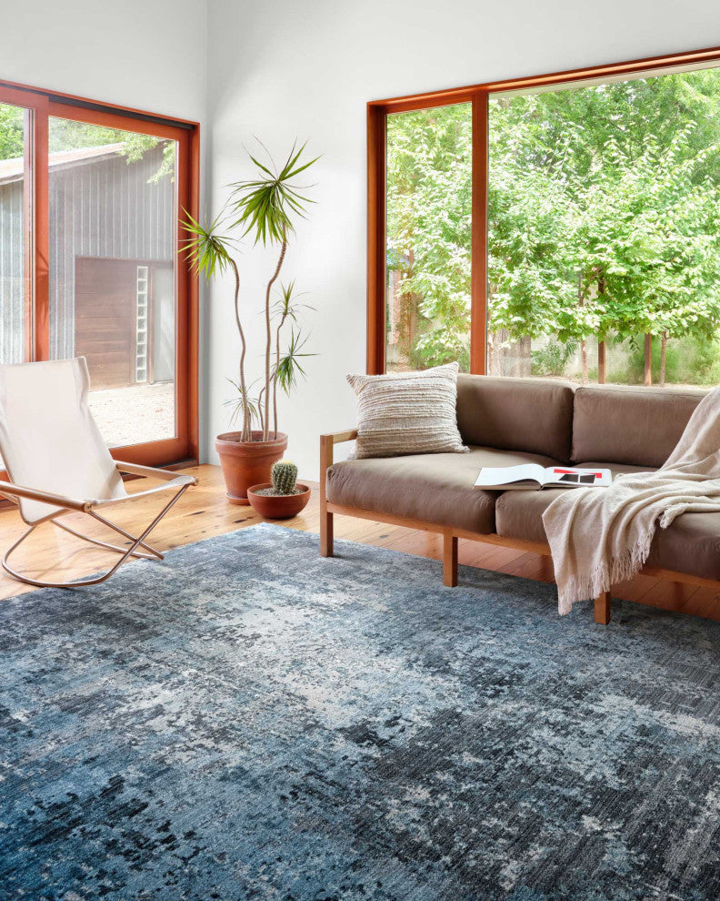 Samra SAM-06 Charcoal/Sky 2'7"x12' Area Rug