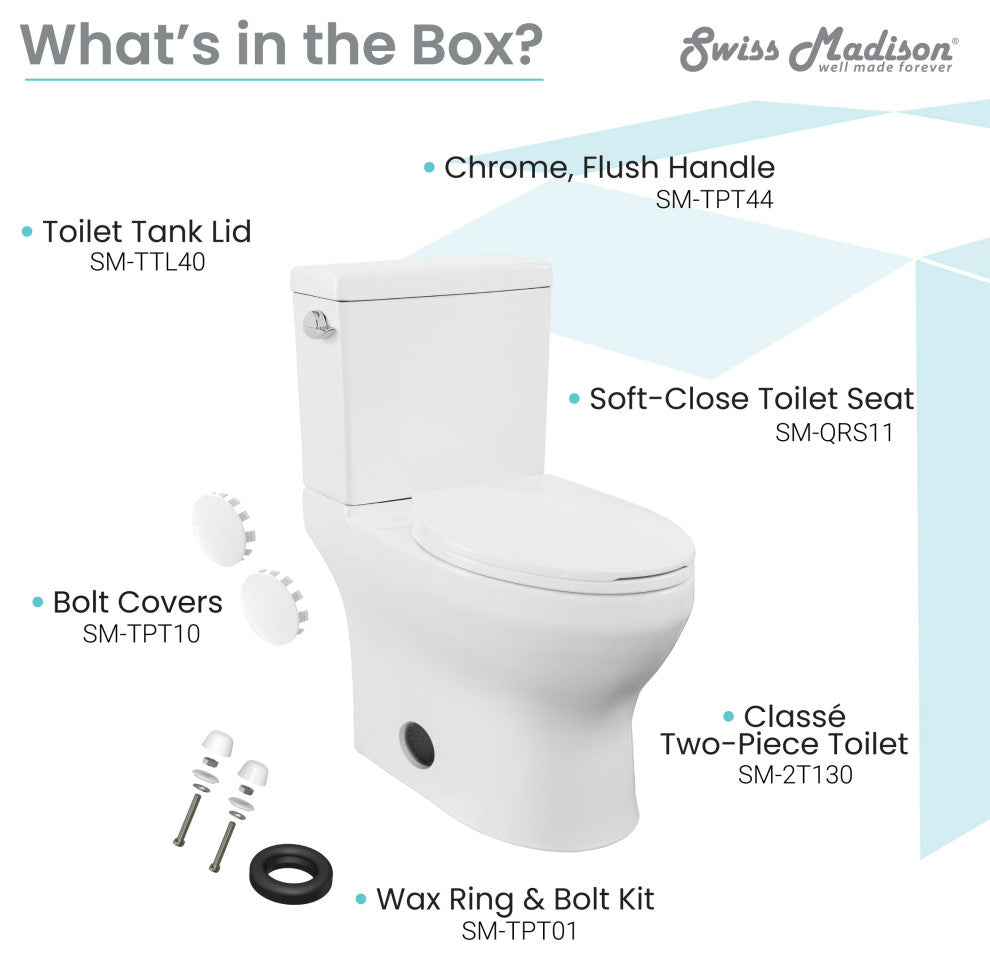 Classe Two-Piece Elongated Left Side Flush Handle Toilet