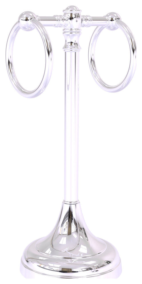 Carolina 2 Ring Guest Towel Stand, Polished Chrome