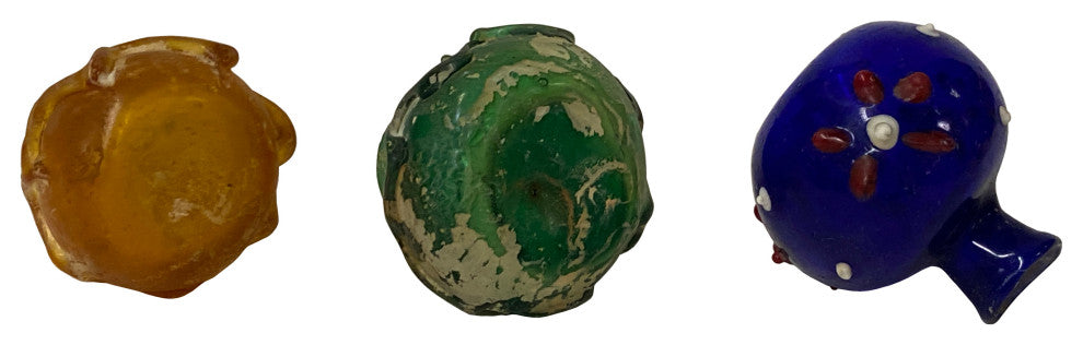 3 Piece Distressed Look Color Glass Small Bottle Vase Display Hws2469