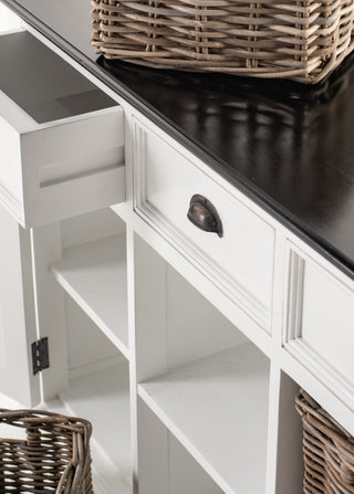 Classic White and Black Halifax Contrast Buffet with 4 Baskets