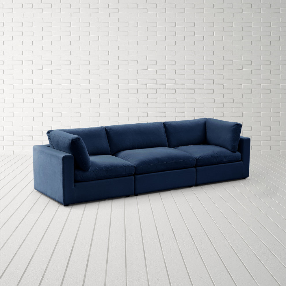 Rustic Manor Aranza Sofas Upholstered, Linen, Navy
