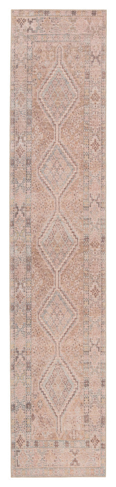 Machine Washable Jaipur Living Marquesa Trellis Light Pink/Blue Area Rug, 2'6"x1