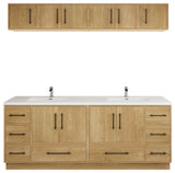 Victoria 84" Solid Wood Bath Vanity, Double Sink, Oak