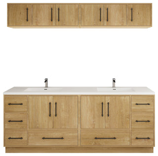 Victoria 84" Solid Wood Bath Vanity, Double Sink, Oak