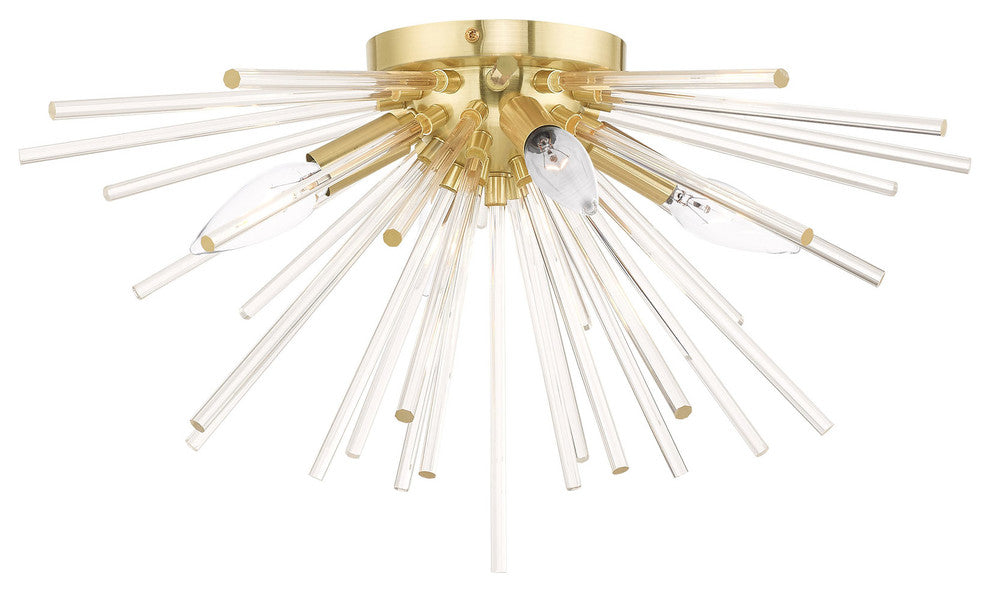 Livex Lighting Satin Brass 4-Light Ceiling Mount
