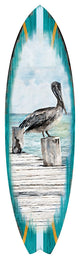Pelican Surfboard Coastal Door Art, Approximate Size: 48x13.5