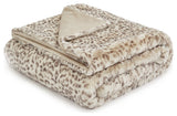 Snow Leopard 54" x 72" Faux-Fur Throw - Natural