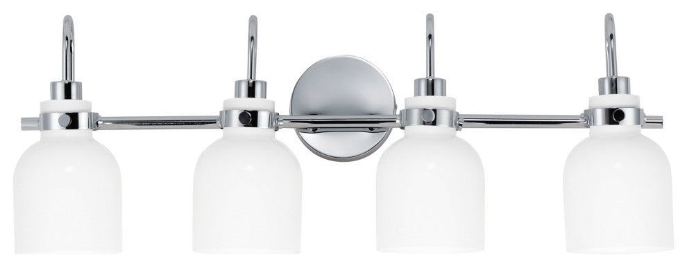 Maxim 12334 Milk 4 Light 31"W Vanity Light - Polished Chrome