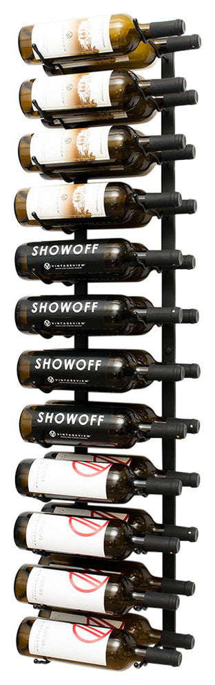 VintageView 24 Bottle Metal Wine Rack, Satin Black
