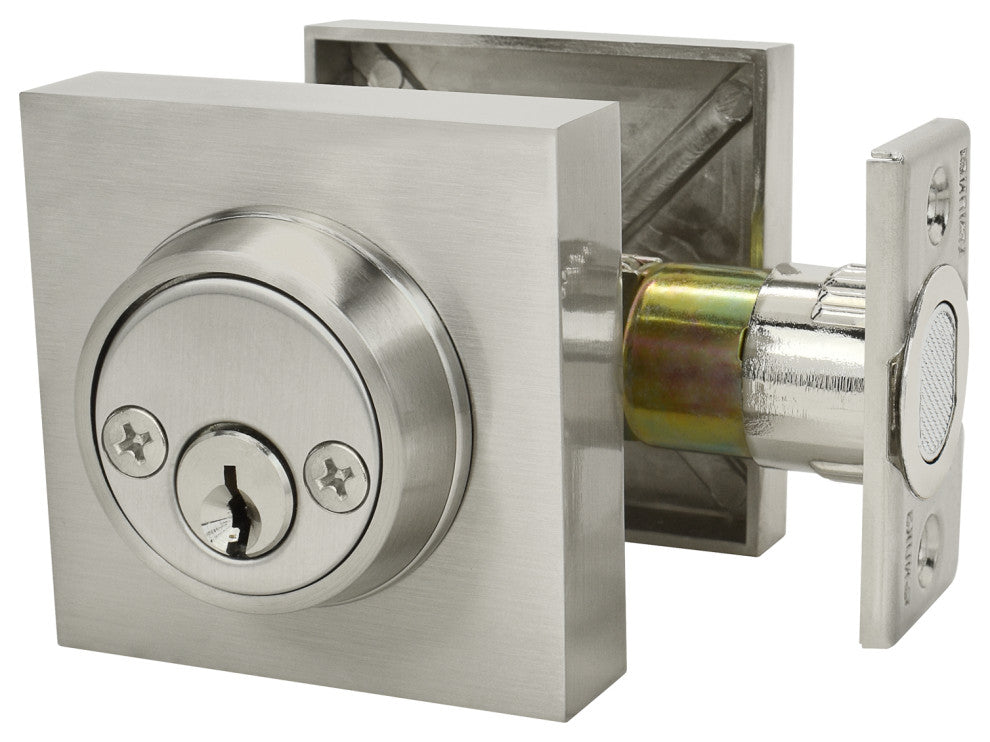 Nuk3y Hulk Deadbolt Single Cylinder, Satin Nickel, Double Cylinder