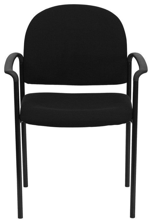Stackable Steel Side Chair With Arms, Black, 23.75"x23.50"x33.25"