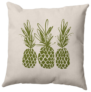 20" x 20" Pineapples Decorative Throw Pillow, Olive