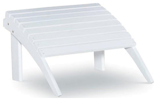 Hawthorne Collections Transitional Wood Outdoor Ottoman in White