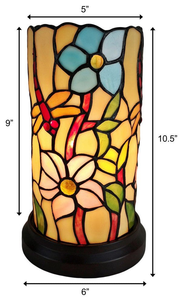 Amora Lighting AM091ACCB Tiffany Style Dragonfly Mini Table Lamp 10 Inches Tall