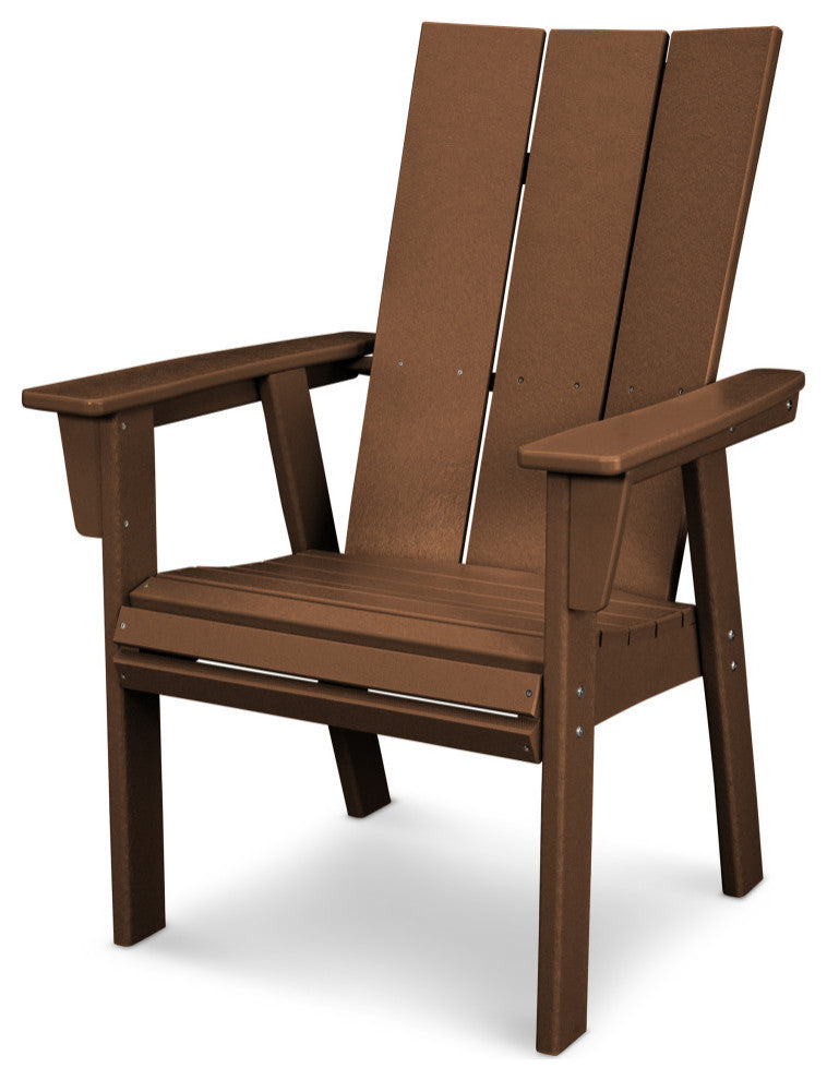 POLYWOOD Modern Adirondack Dining Chair, Teak