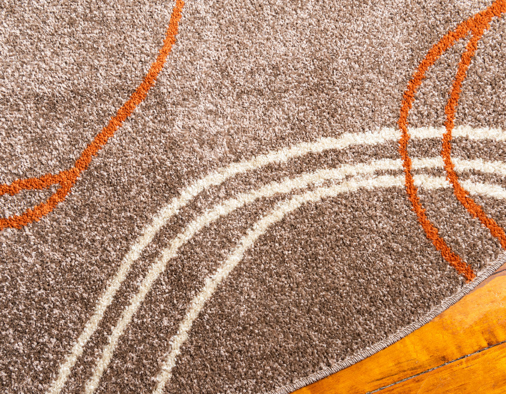 Unique Loom Light Brown Autumn Cornucopia 3' 3 x 3' 3 Round Rug