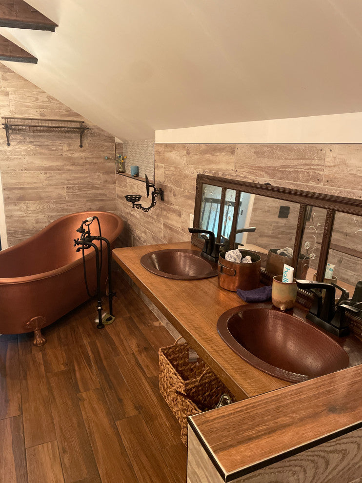 Heisenberg 5'6" Copper Freestanding Clawfoot Bathtub With No Overflow