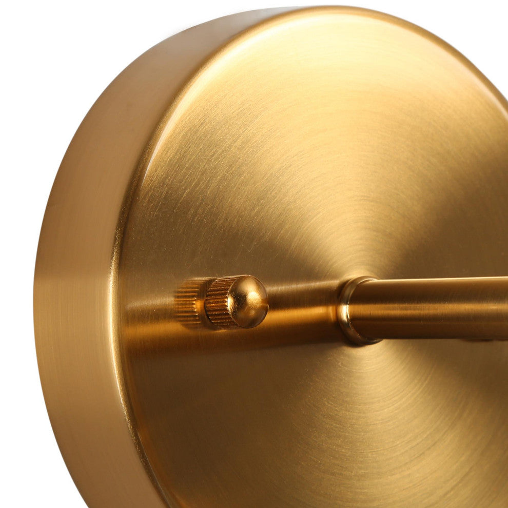 LNC 6" W 1-Light Polished Gold with Seeded Glass Modern Wall Sconce
