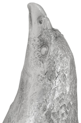 Soaring Eagle Wall Art, Resin, Silver Leaf, Large