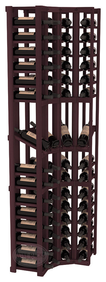 4 Column Display Corner Cellar Redwood, Burgundy Stain