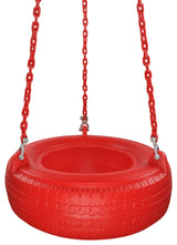 Plastic Tire Swing With Coated Chain, Red