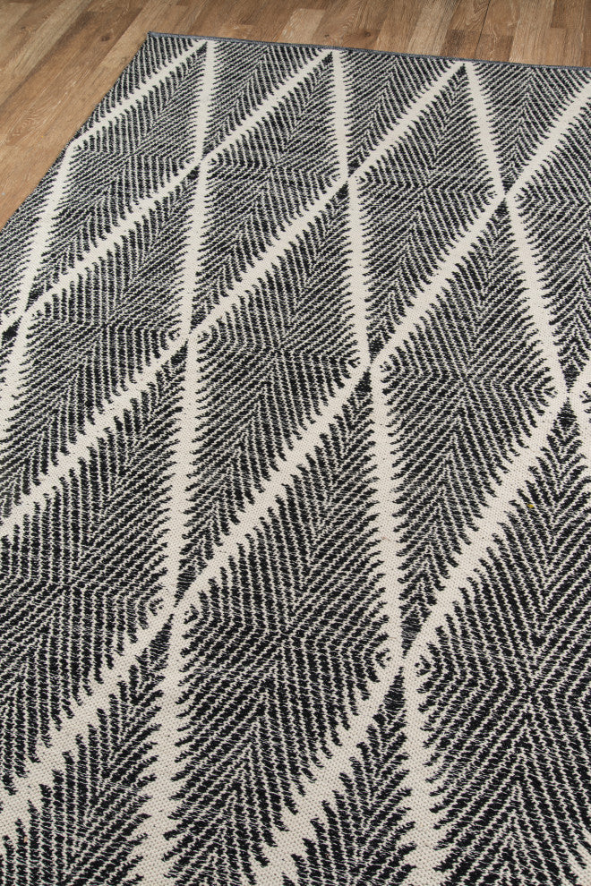 Erin Gates by Momeni River Beacon Indoor Outdoor Hand Woven Rug, Black, 5''x7''6"
