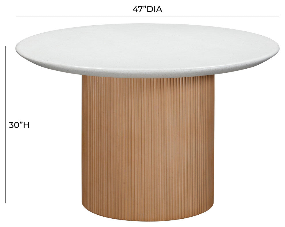 Rose Faux Terrazzo and Terracotta Indoor/Outdoor Round Concrete Dining Table