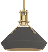 Henry with Chamfer Pendant, Modern Brass, Natural Iron Accents