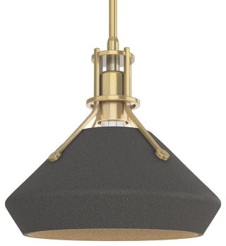 Henry with Chamfer Pendant, Modern Brass, Natural Iron Accents