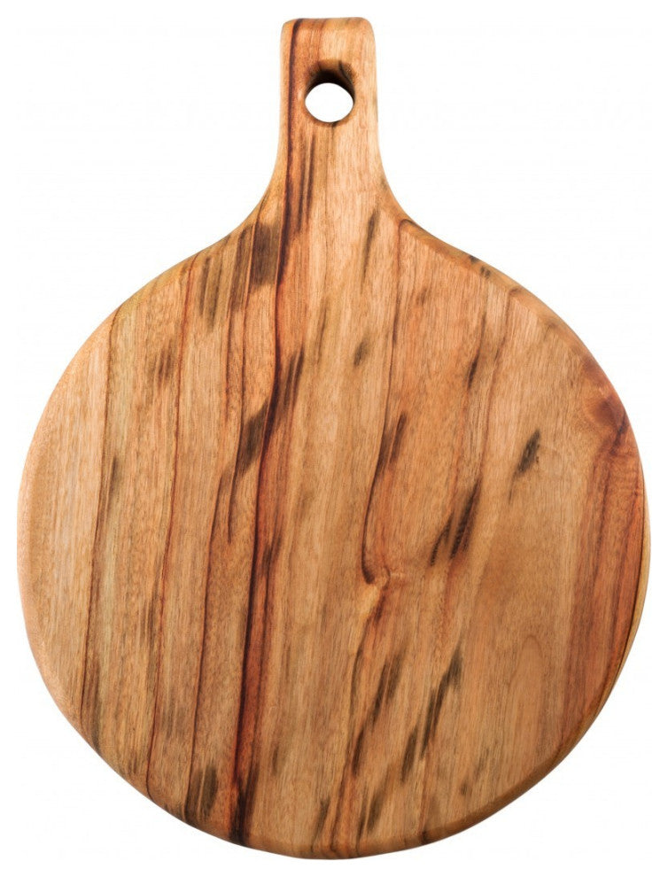 Natural Laurel Wood Anti Bacterial Round Pizza Paddle Board