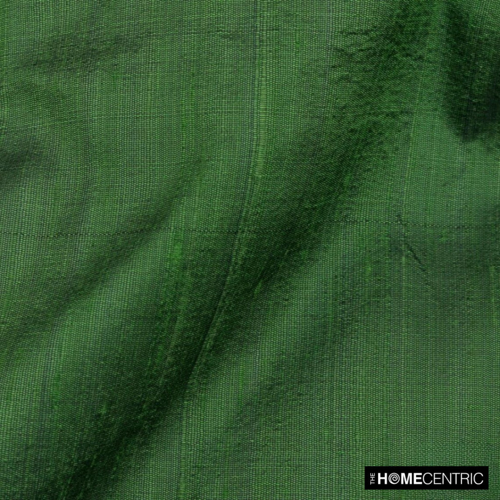 Dark Moss Green Silk Dupioni Fabric By The Yard, 5 Yards For Curtain, Dress